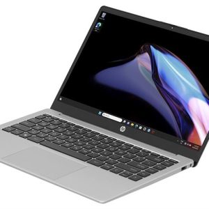 Góc nghiêng máy tính xách tay HP 245 G10 R5 B8PF9AT hiển thị màn hình sắc nét và bàn phím chiclet.