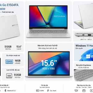 Thông số kỹ thuật Asus Vivobook Go E1504FA R5 7520U qua hình ảnh thực tế